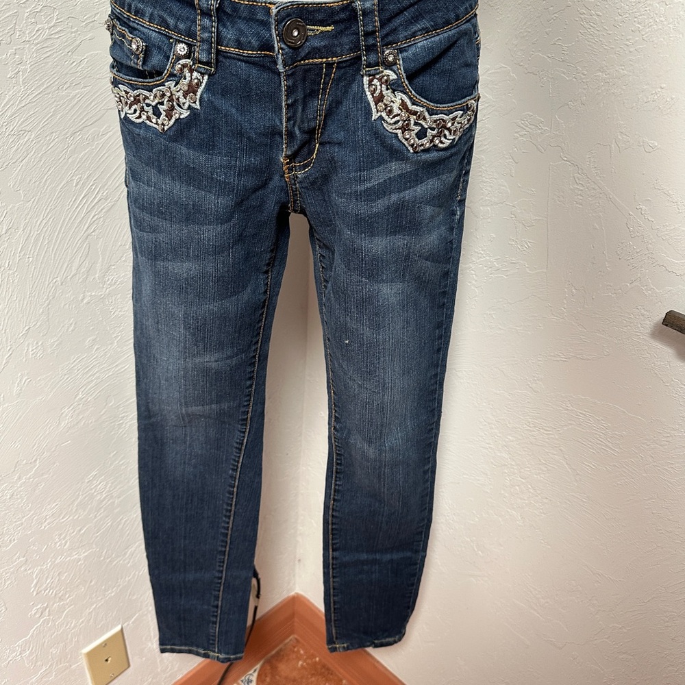Embellished Dark Blue Skinny Jeans